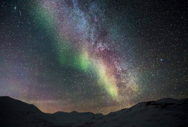 The Aurora Borealis Shining Naturally Across the Pristine Night Sky